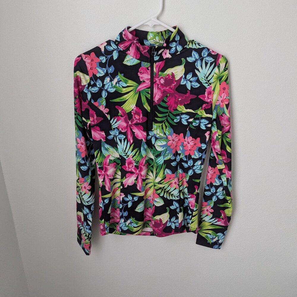 NWT Tommy Bahama Women's Racquet + Paddle Long Sleeve Sun Protector Shirt, SM